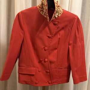 Women's Red Double-Breasted Jacket
